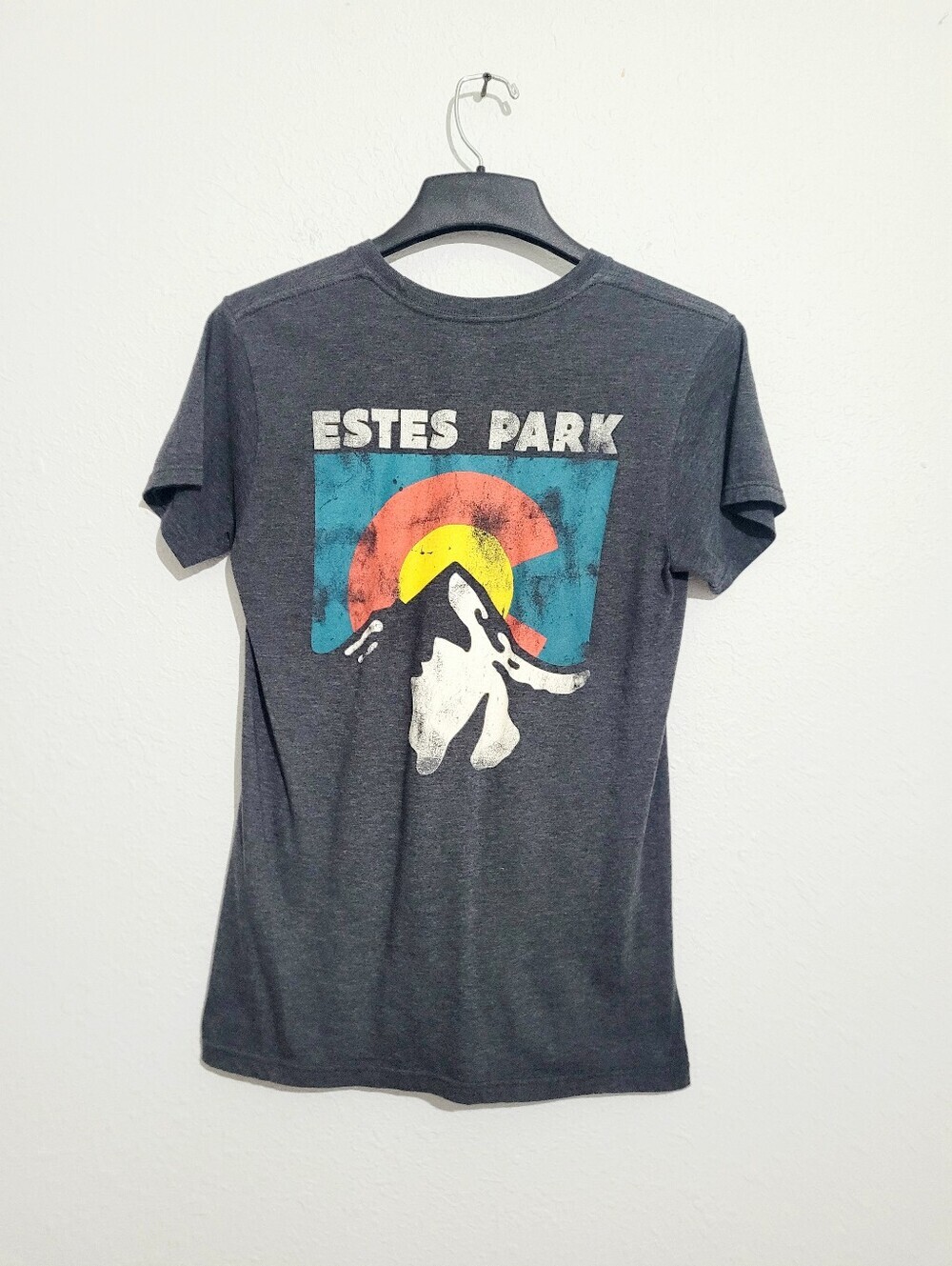 The Duck Company Estes Park Colorado Graphic T-Shirt Small Gray Mountain Travel